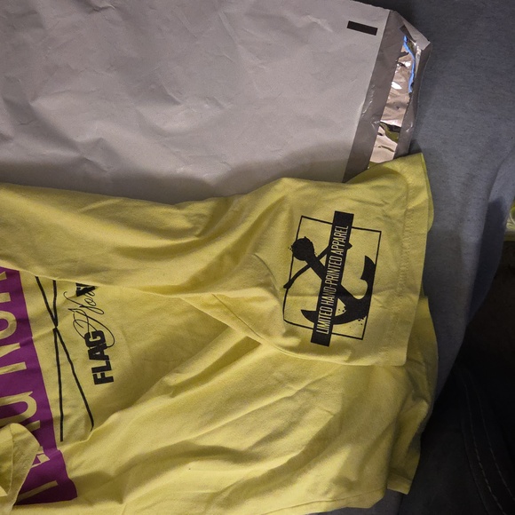 Flag Nor Fail Yellow and Purple Statement Tee - Picture 3 of 3